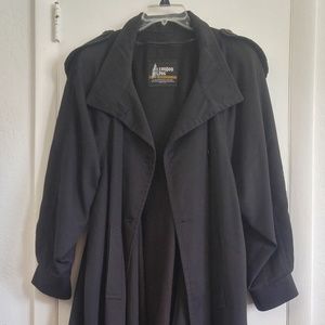 VINTAGE LONDON FOG BLK. WOMEN'S ZIP WOOL LINED 14R